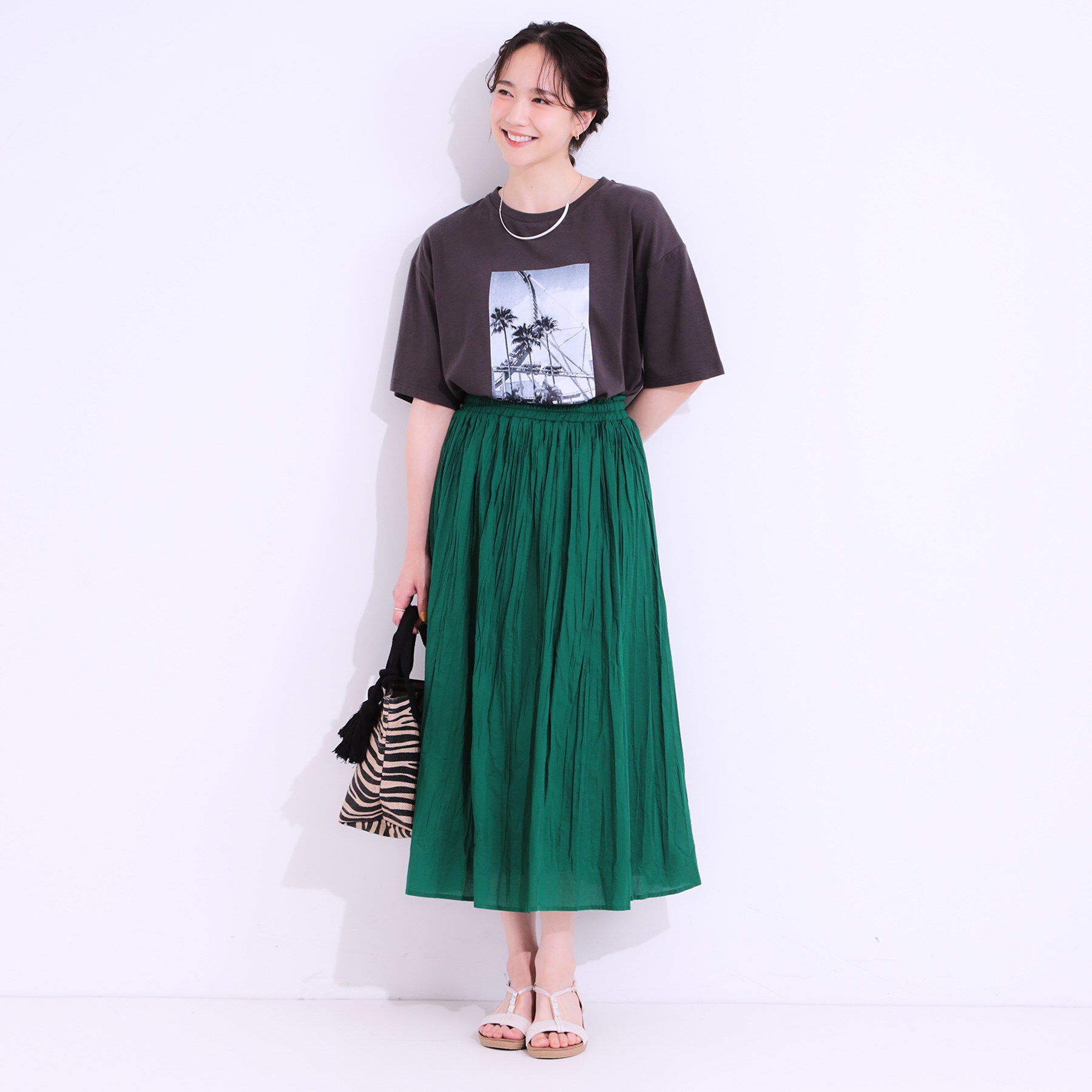 SHOO･LA･RUE「ナチュラルなシワ加工が大人見え エアリーロングスカート」|スカート|