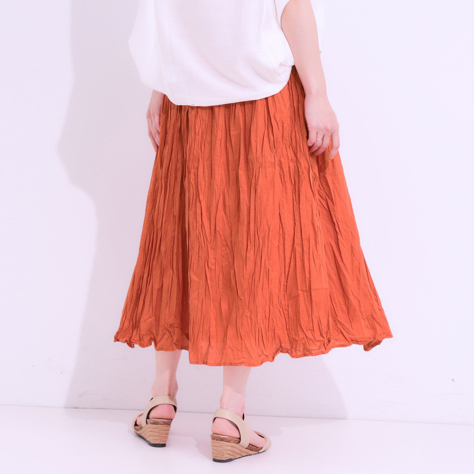 SHOO･LA･RUE「ナチュラルなシワ加工が大人見え エアリーロングスカート」|スカート|