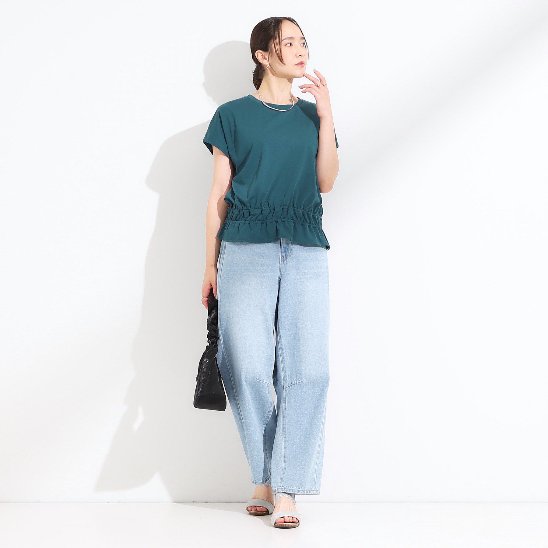 SHOO･LA･RUE「【ひんやり/2点セット】コーデに悩まず決まる トップス＋ガウチョパンツ」|スーツ|