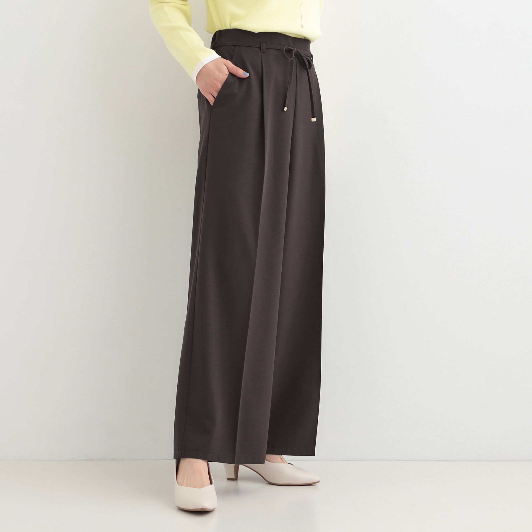 SHOO･LA･RUE「【着丈選べる/S-LL】センタープレスできちんと見え イージーワイドパンツ」|その他|