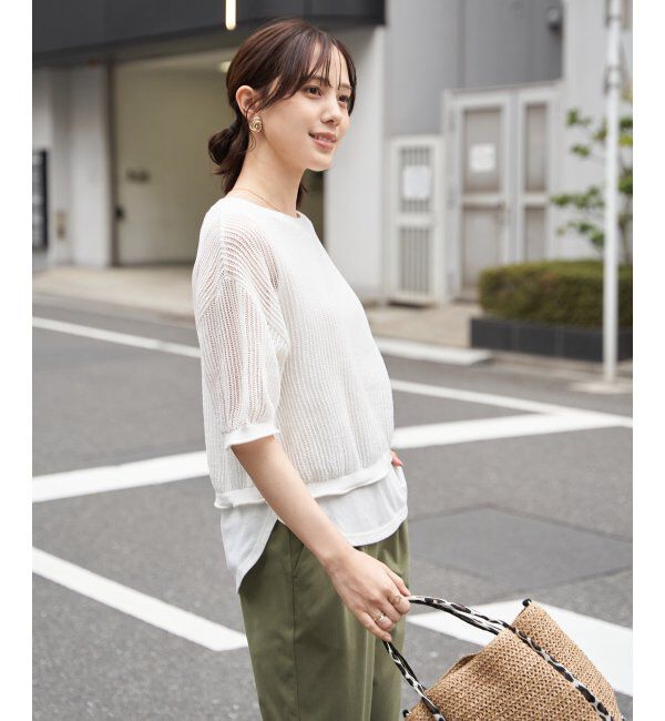 ikka「メッシュニットアンサンブル」|ニット・セーター|オフホワイト