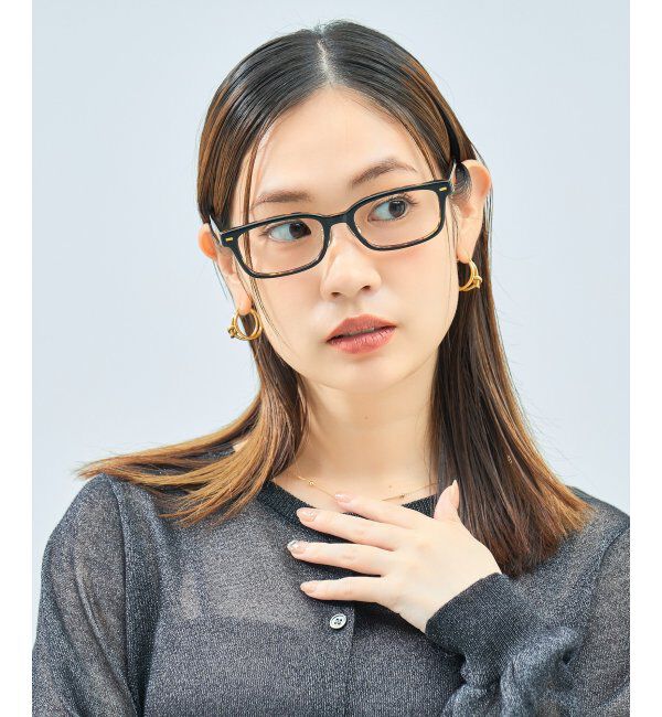  「Zoff｜UNITED ARROWS メガネ | [Stylish] 横長 伊達メガネ 度付き ユナイテッドアローズ   レンズ交換券付」|メガネ|ブラック