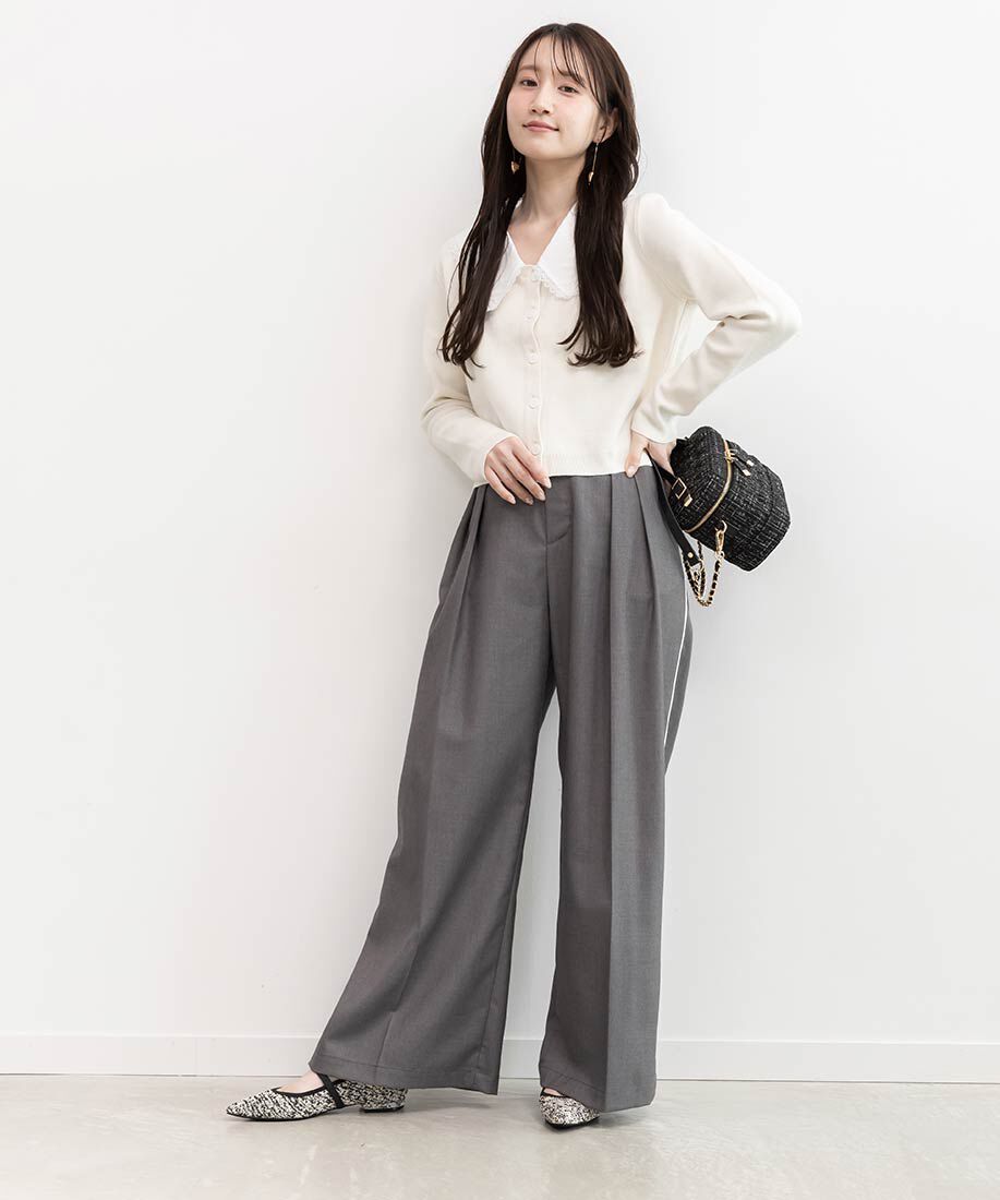  「【SUSTAINABLE】リボンベルトニットフラットパンプス」|パンプス|