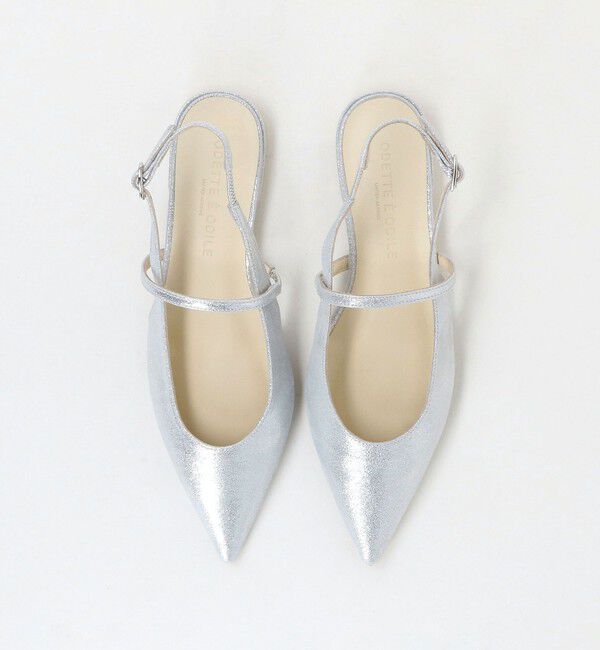 ODETTE E ODILE「ポインテッド ナロー ストラップ バックベルト フラット20&uarr;」|パンプス|SILVER