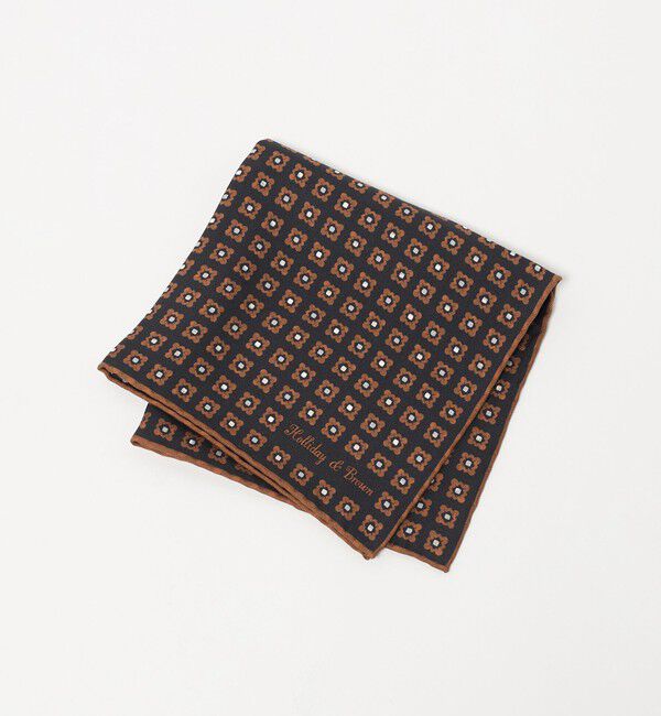 UNITED ARROWS「＜Holliday＆Brown＞ コモン プリント ポケットチーフ」|ハンカチ|ORANGE