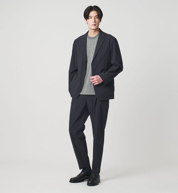 UNITED ARROWS「ウェザーコンフォート タフタ 1プリーツ キャロットパンツ 撥水 ストレッチ」|スラックス|