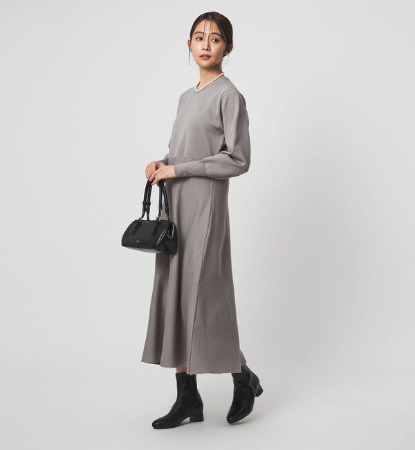 UNITED ARROWS green label relaxing「エリレース 2WAY ニット ワンピース ウォッシャブル」|ワンピース|MD.GRAY