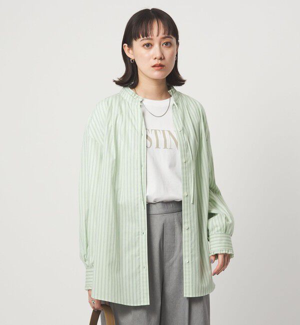 UNITED ARROWS green label relaxing「［size SHORTあり］フリルネック ブラウス」|シャツ・ブラウス|LIME