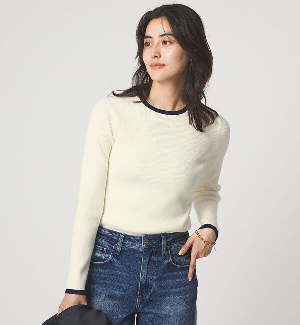 UNITED ARROWS green label relaxing「＜1_OF MINE＞リブ クルーネック プルオーバー ニット ウォッシャブル」|ニット・セーター|