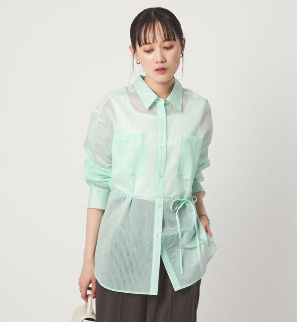 UNITED ARROWS green label relaxing「シアー ストライプ シャツ」|シャツ・ブラウス|LIME