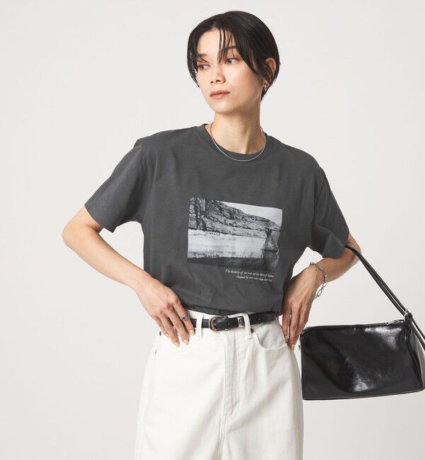 UNITED ARROWS green label relaxing「ロゴ ショートスリーブ Tシャツ」|Tシャツ・カットソー|DK.GRAY
