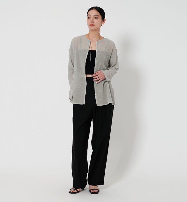 BEAUTY&YOUTH UNITED ARROWS「クレープ クルーネックカーディガン」|カーディガン|