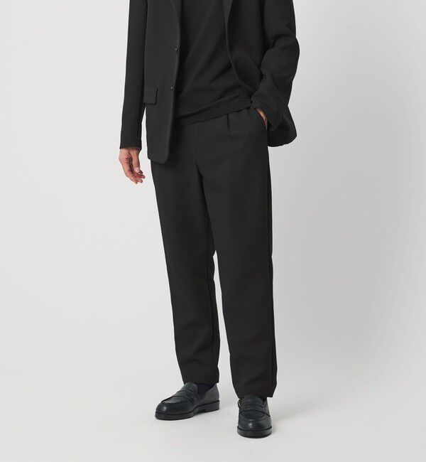 BEAUTY&YOUTH UNITED ARROWS「東レ/TORAY ワルツ 1プリーツ テーパード パンツ NO.5 セットアップ対応 ヨコストレッチ ウォッシャブル」|チノ|BLACK