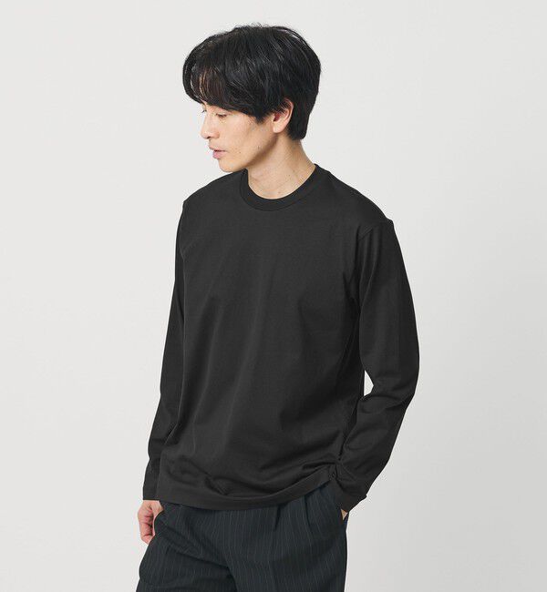 BEAUTY&YOUTH UNITED ARROWS「ハイゲージ ガスコットン クルーネック ロングスリーブ カットソー」|Tシャツ・カットソー|BLACK