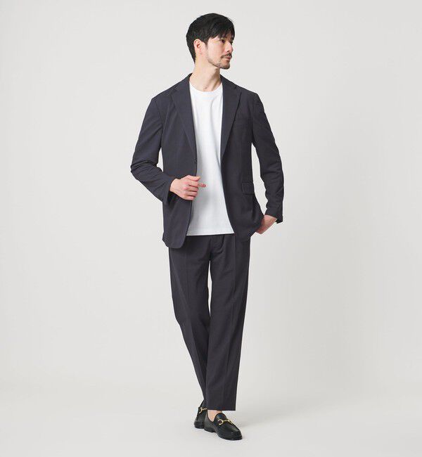BEAUTY&YOUTH UNITED ARROWS「【WEB限定 WARDROBE SMART】エアリーピケ コンフォート セットアップ/ジャケット＆イージー」|スーツ|NAVY