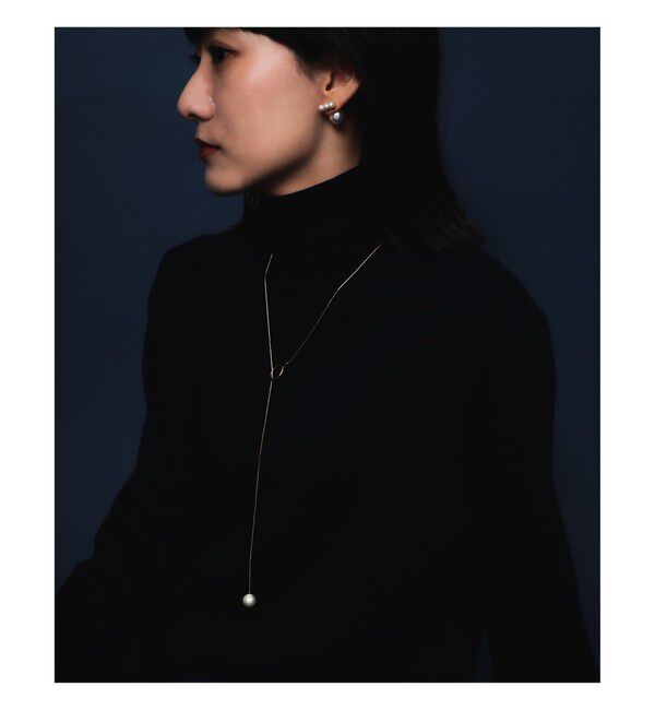 Demi-Luxe BEAMS 「Demi-Luxe BEAMS / ガラスパール Y字 ネックレス」|その他|GOLD