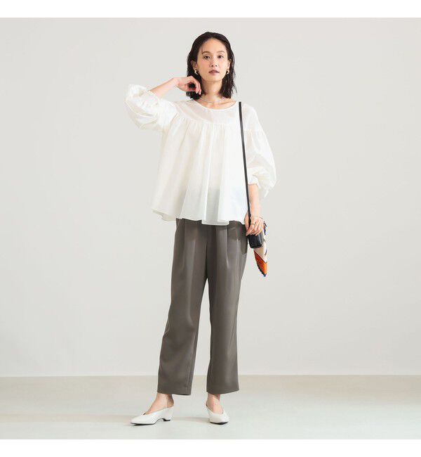 Demi-Luxe BEAMS 「トリアセ ポリエステル ツイル ドロストパンツ」|チノ|
