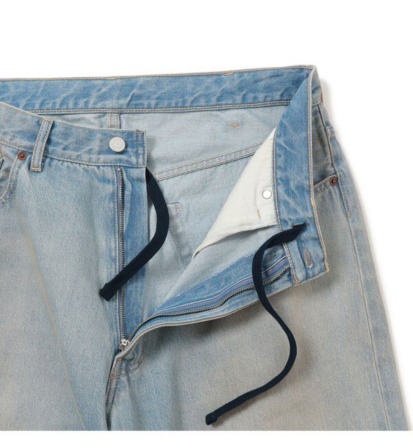 BEAMS「BEAMS｜Wide Denim Pants｜5ポケット ヴィンテージディテール｜スピンドル仕様 ベルトレス」|デニム|
