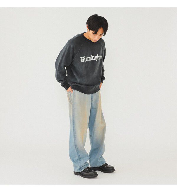 BEAMS「BEAMS｜Wide Denim Pants｜5ポケット ヴィンテージディテール｜スピンドル仕様 ベルトレス」|デニム|