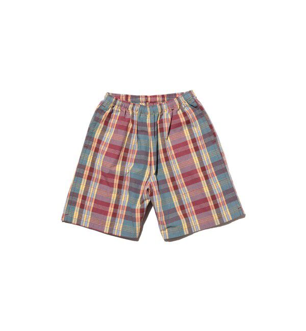 BEAMS PLUS「GYM Shorts Heavy Madras」|その他|RED