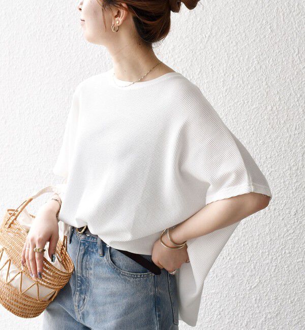 SHIPS any「《一部追加予約》SHIPS any:〈洗濯機可能〉ワッフル ワイド TEE」|Tシャツ・カットソー|