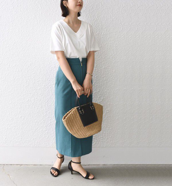 SHIPS for women「《予約》【WEB限定】〈ネックが選べる2サイズ展開〉オーガニックコットン バリエーションネック TEE」|Tシャツ・カットソー|