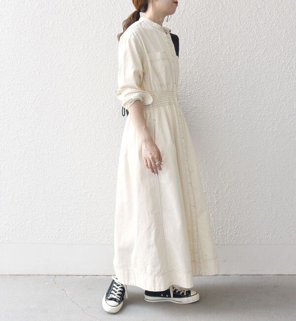 SHIPS any「SHIPS any: シャーリング デニム ポケット ワンピース ［SHIPS any DENIM］」|ワンピース|