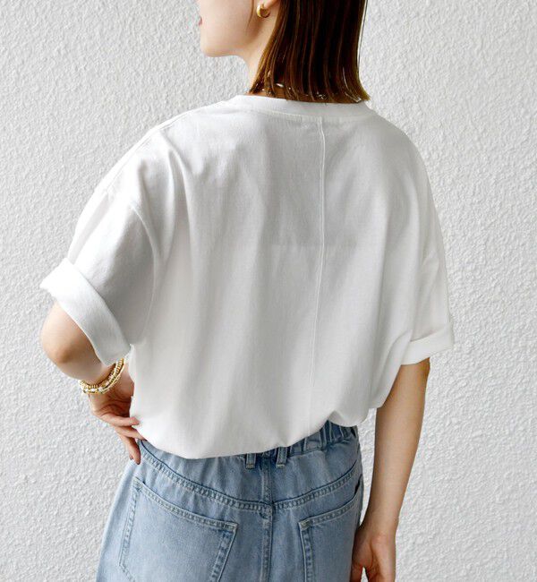 SHIPS for women「《一部追加予約》【SHIPS別注】81BRANCA:ロゴ 5分袖 TEE」|Tシャツ・カットソー|