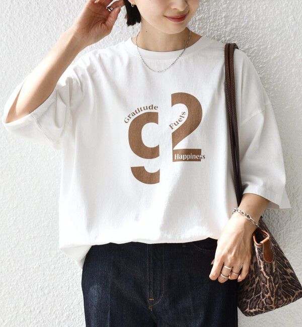 SHIPS for women「《一部追加予約》【SHIPS別注】81BRANCA:ロゴ 5分袖 TEE」|Tシャツ・カットソー|