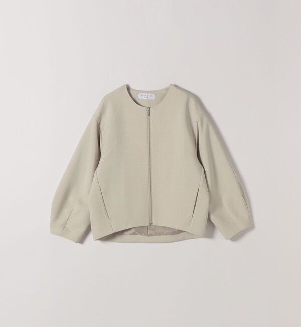 SHIPS any「SHIPS any:〈洗濯機可能〉ダブルクロス ノーカラー ジップ ブルゾン［NAVY BLUE］」|ノーカラージャケット|
