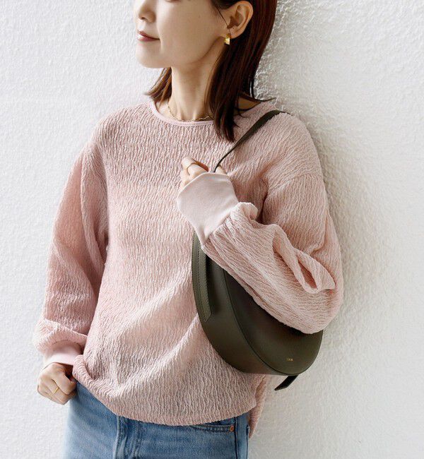 SHIPS for women「〈手洗い可能〉ランダム ブルーゼ 袖 タック プルオーバー」|Tシャツ・カットソー|