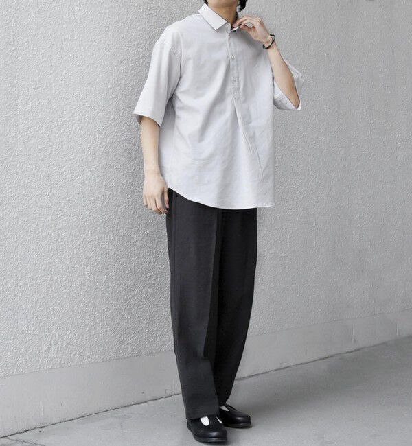 SHIPS any「【WEB限定】SHIPS any: ハイブリッドリネン プルオーバー シャツ(セットアップ対応) 26SS◆」|シャツ・ブラウス|