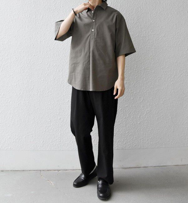 SHIPS any「【WEB限定】SHIPS any: ハイブリッドリネン プルオーバー シャツ(セットアップ対応) 26SS◆」|シャツ・ブラウス|