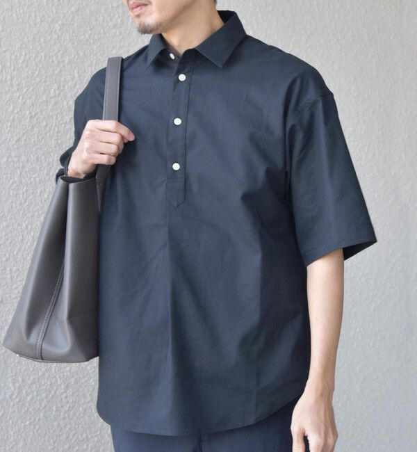 SHIPS any「【WEB限定】SHIPS any: ハイブリッドリネン プルオーバー シャツ(セットアップ対応) 26SS◆」|シャツ・ブラウス|