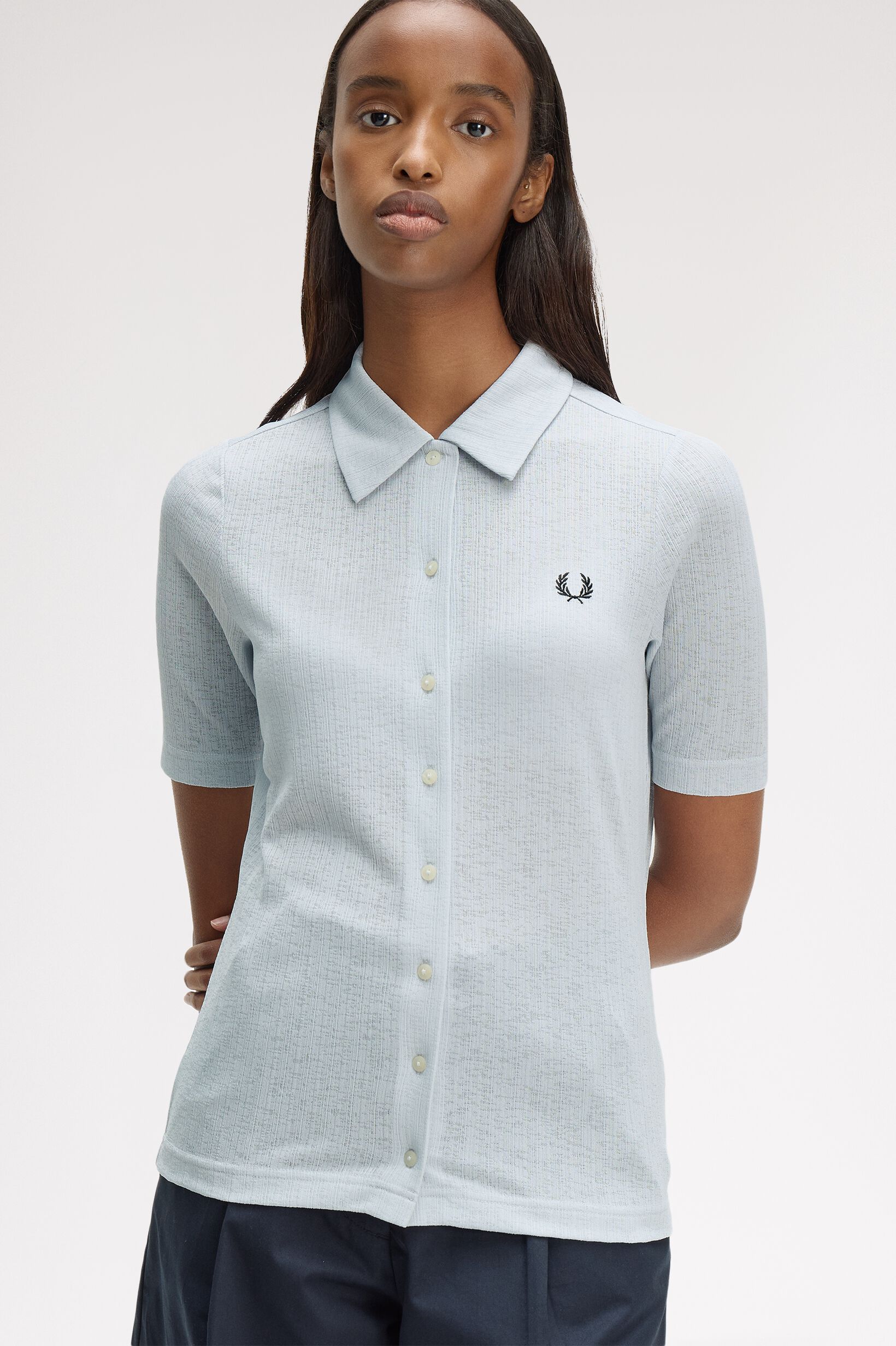 FRED PERRY 「Button Through Sheer Rib Polo Shirt」|ポロシャツ|