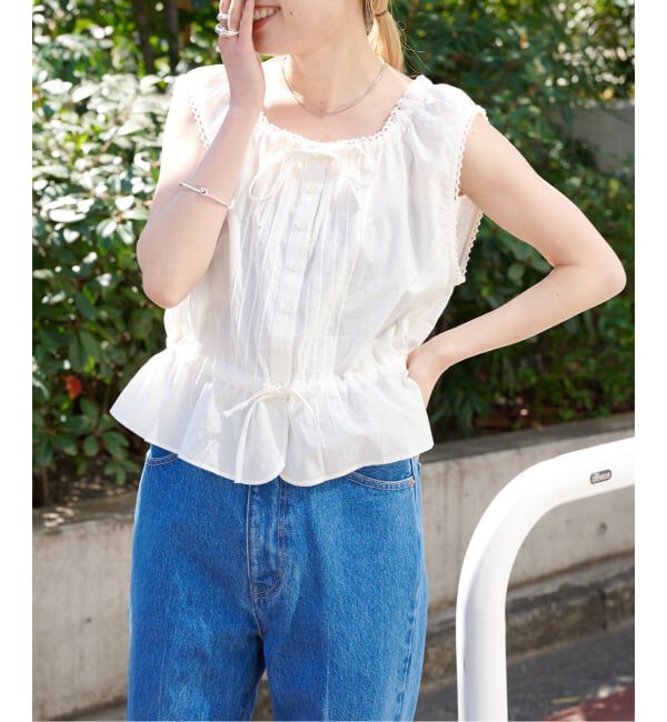 OUTDOOR PRODUCTS Usual Things「ピンタックレースノースリブラウス」|シャツ・ブラウス|