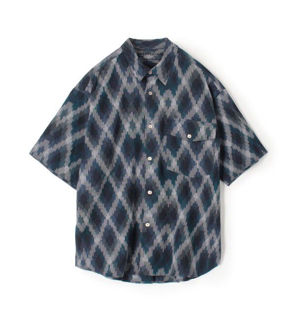 TOMORROWLAND MENS「コットン ダイヤモンドジャガード レギュラーカラーシャツ」|シャツ・ブラウス|68 ネイビー系