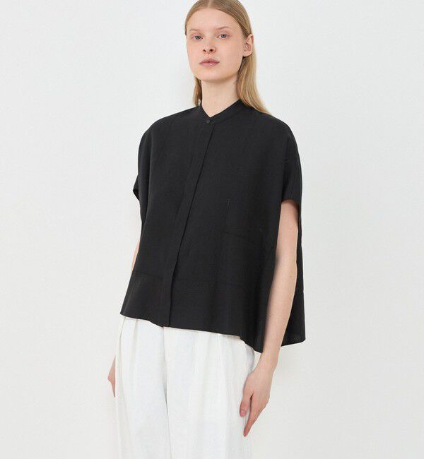 GALERIE VIE「【一部WEB先行予約】フレンチリネン スタンドカラーシャツ」|シャツ・ブラウス|