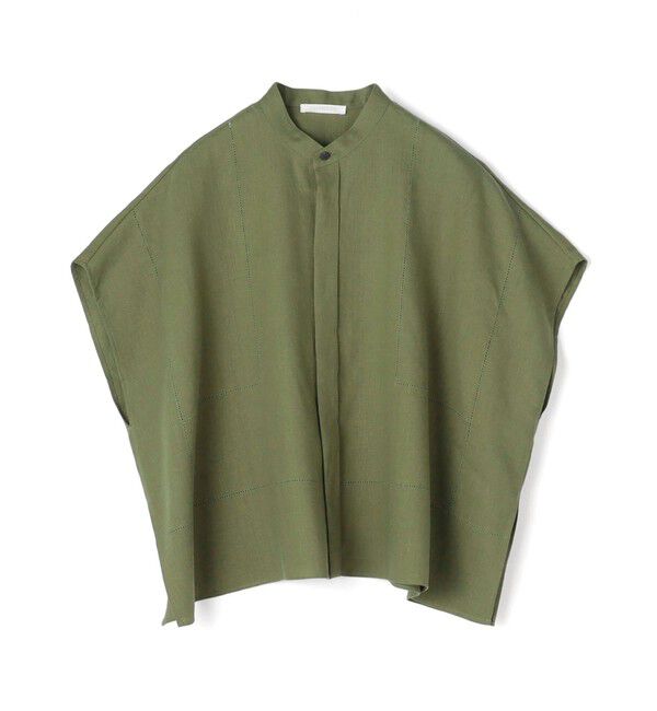 GALERIE VIE「【一部WEB先行予約】フレンチリネン スタンドカラーシャツ」|シャツ・ブラウス|55 グリーン