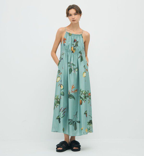 CABaN「CABaN シルク Green Showerプリント キャミソールワンピース」|ワンピース|