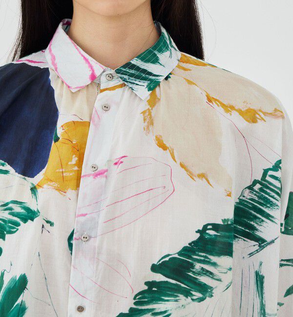 GALERIE VIE「【WEB先行予約】インドコットンプリント ワイドシャツ」|シャツ・ブラウス|