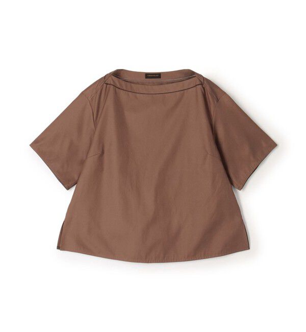 TOMORROWLAND collection「コットンギャバジン ボートネックプルオーバー」|シャツ・ブラウス|47 ブラウン