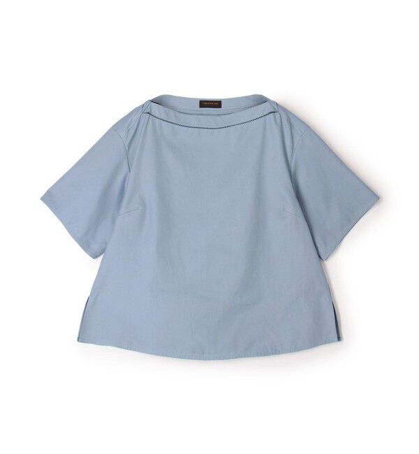TOMORROWLAND collection「コットンギャバジン ボートネックプルオーバー」|シャツ・ブラウス|63 ライトブルー