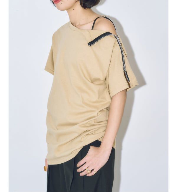  「OLD PARK 別注 ZIP SHOULDER TEE：Tシャツ」|Tシャツ・カットソー|ベージュ