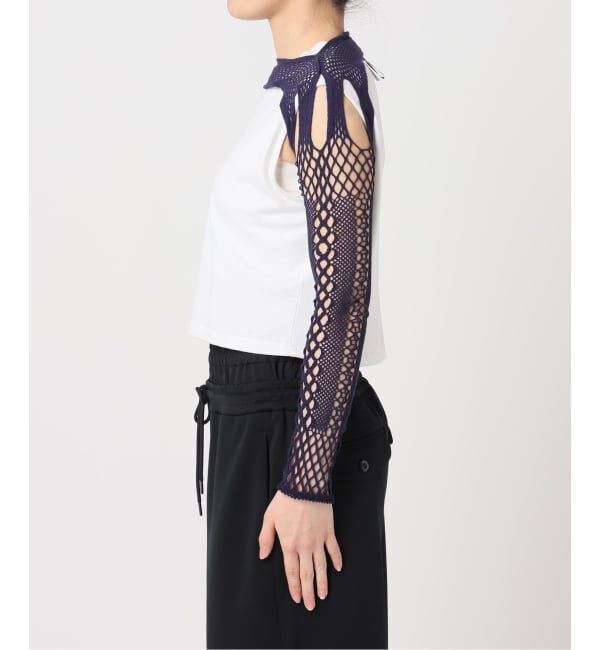  「EUCHRONIA STRETCH LACE SHORT TOP 261803：カットソー」|Tシャツ・カットソー|