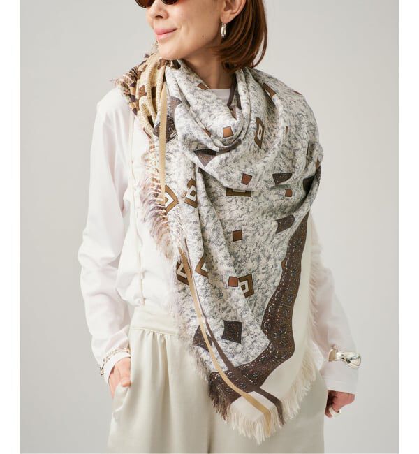 VERMEIL par iena「《追加》PIERRE LOUIS MASCIA ピエール ルイマーシャScarf 135x194cm 517317/101」|バンダナ・スカーフ|