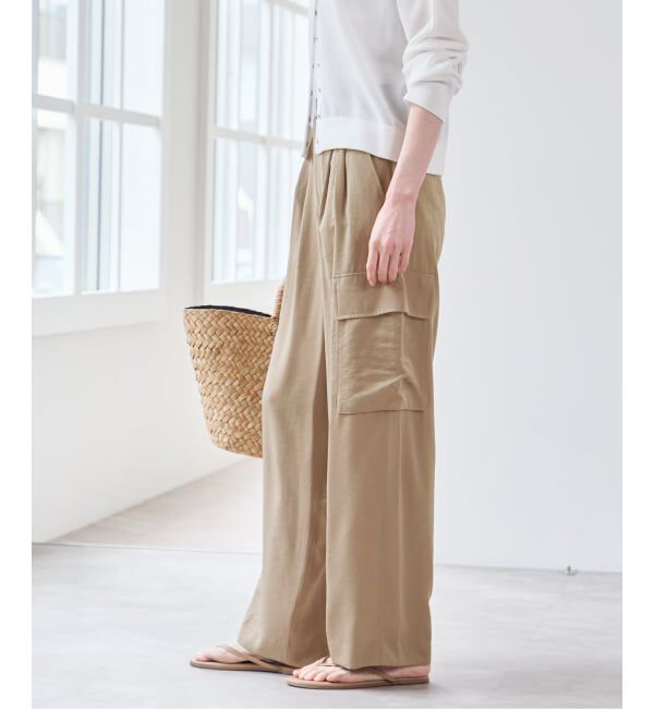 U by SPICK&SPAN「フェードサテンカーゴスラックス」|カーゴ|