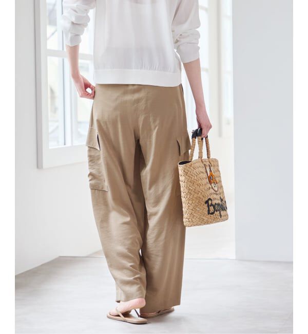 U by SPICK&SPAN「フェードサテンカーゴスラックス」|カーゴ|