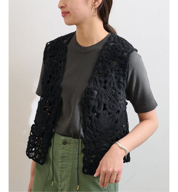 FRAMeWORK「≪追加≫コットンレースエンブロイダリーVEST」|ダウンベスト・ベスト|