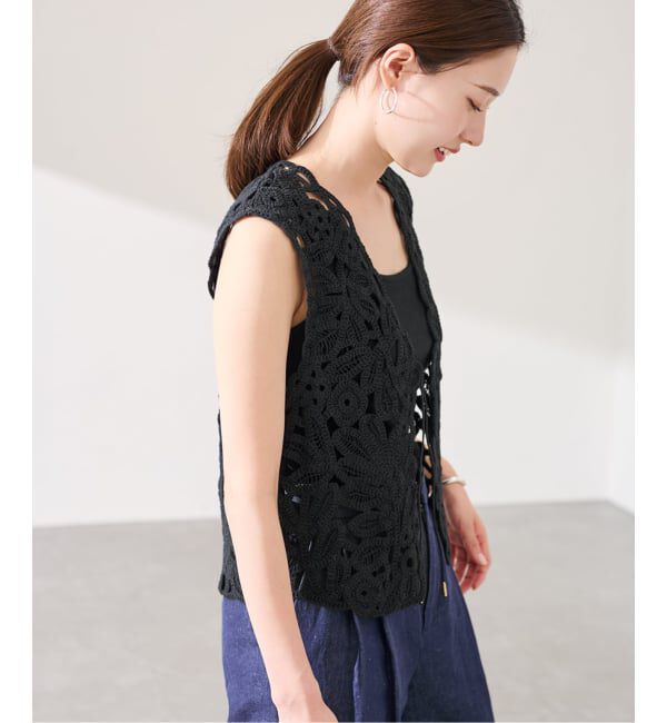 FRAMeWORK「≪追加≫コットンレースエンブロイダリーVEST」|ダウンベスト・ベスト|